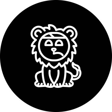 Aslan Başlı Bandaj Dengeli Özel Düz Vektör Düzeni