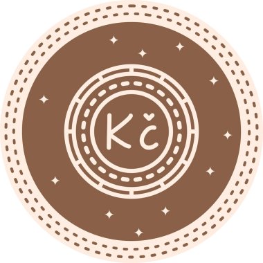 Çek Cumhuriyeti Koruna Madeni Parası Profesyonel Temiz Kullanıcı Arayüzü Elemanı