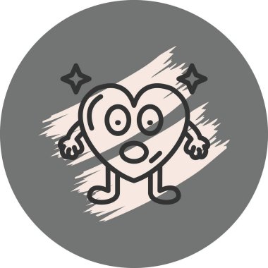 Şaşırmış Kalp Sofistike Özel Arayüz Tasarımı Elementi