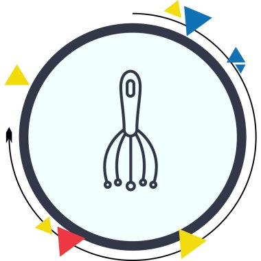 Masajcının Kafa Derisi Yüksek Çözünürlüklü Grafik Elementi