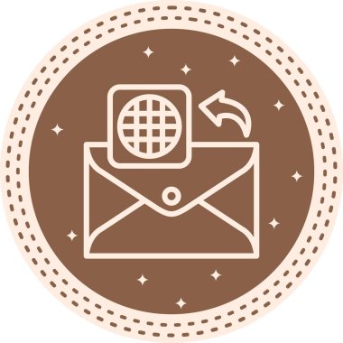 E- posta satırı simgesi, beyaz arkaplan üzerine basit illüstrasyon