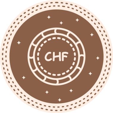 İsviçre Frangı madeni para ikonu, ulusal para birimi