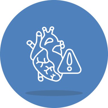 İçinde uyarı işareti olan kalp sembolü.