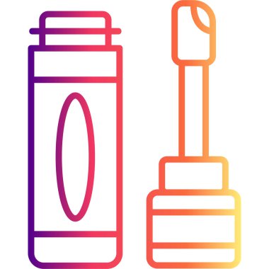 Renkli makyaj şişesi ve aplikatör fırçası