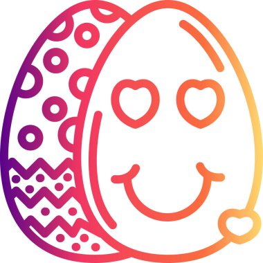 Paskalya Gülüşü Kalpler Eşsiz Yenilikçi Dijital Grafik Sembolü