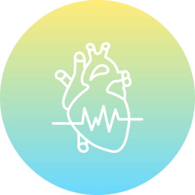 Kalp atışı çizgisi olan basit bir kalp simgesi