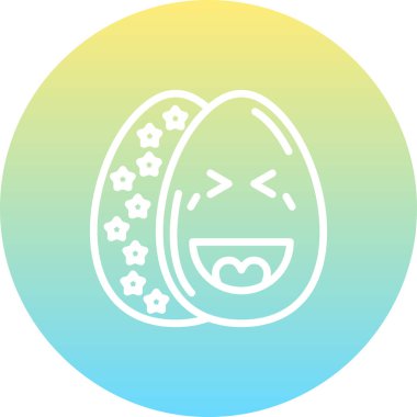 Paskalya Gülen Yumurta Minimum Düz Kullanıcı Deneyimi Sembolü