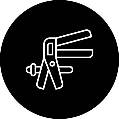 Beyaz klemp aracı içeren siyah çember