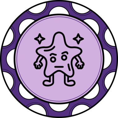 Mor yıldız figürüne benzeyen çizgi film karakteri