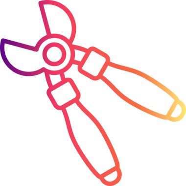 Kavisli bıçaklı renkli bahçe makası