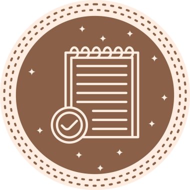 Dairesel arkaplanda işaretli not defteri