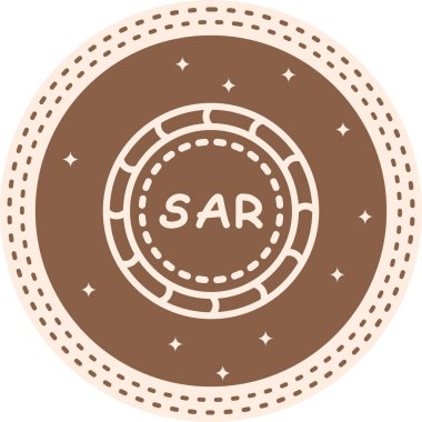 sar metni içeren dairesel rozet tasarımı