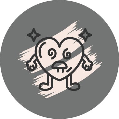 Dazed Heart Sofistike Özel Vektör Sanatı Objesi