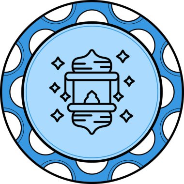 Kova burcuyla mavi dairesel sembol