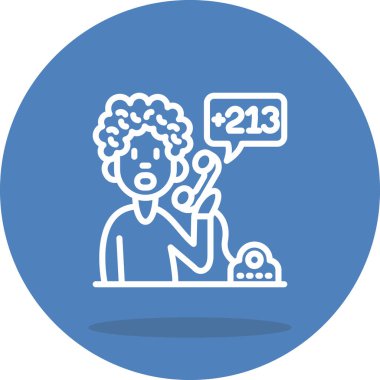 Telefonda konuşma baloncuğuyla konuşan kişi