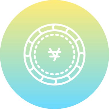 Dairesel arkaplan gradyanı olan bozuk para sembolü