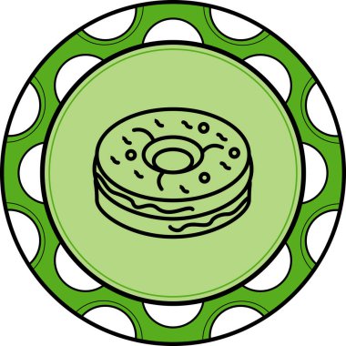 Yeşil arkaplan ile basit donut çizimi