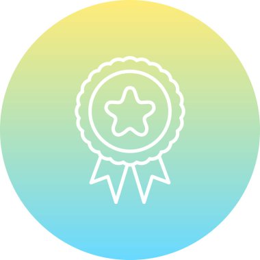 Sertifika Rozet Satırı Simgesi, Beyaz Arkaplanda Basit Görüntü 