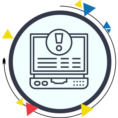 Bilgisayar ekranında hata iletisi ve uyarı gösteriliyor