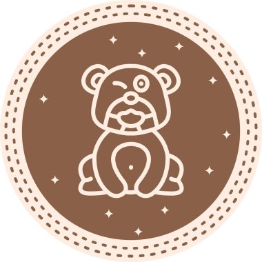 Sevimli ayı karakteri göz kırparak oturuyor