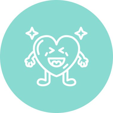 Gülen Kalp Yüksek Kaliteli Özel Vektör Tasarımı