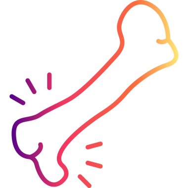 Renkli hatları olan biçimlendirilmiş kemik şekli