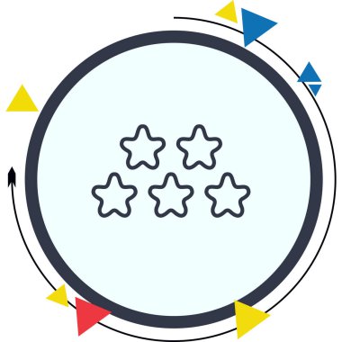 5 Star Review Eşsiz Yenilikçi Dijital Grafik Sembolü