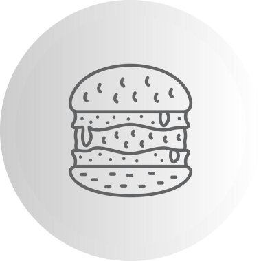 Çizburger Hattı Simgesi, Beyaz Arkaplanda Basit Resimler 