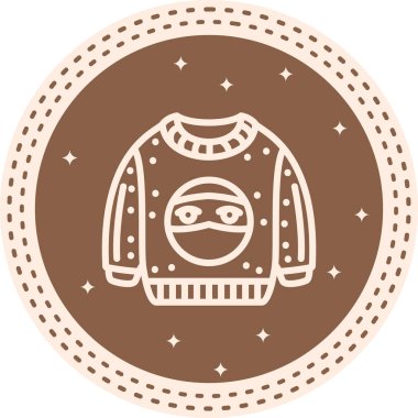 Ninja tasarımı ve desenli süveter