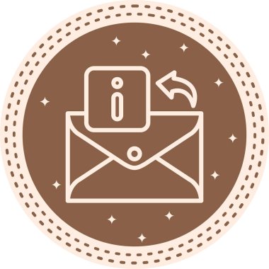 Bilgi sembolü kartı ve eğri oklu zarfın minimalist simgesi