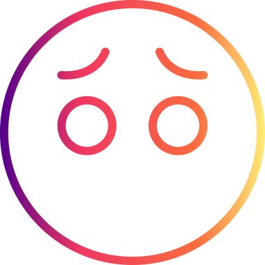 Endişeli ifade ve gözlerle basit yuvarlak bir yüz