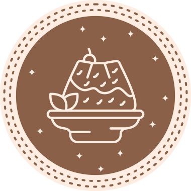 Pudding Web simgesi vektör illüstrasyonu