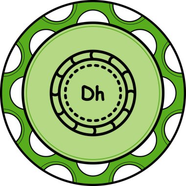 İç metin dh ile yeşil dairesel tasarım