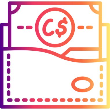 Kanada Doları Cüzdanı Minimum Düz Yaratıcı Grafik Tasarımı 