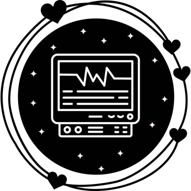 Kalp atış hızı ve tıbbi verileri gösteren monitör