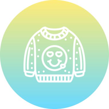 Renkli arkaplanda gülümseyen süveter tasarımı