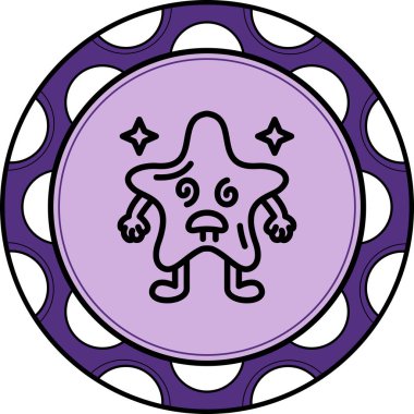 Yıldız şekli ve kolları olan çizgi film karakteri