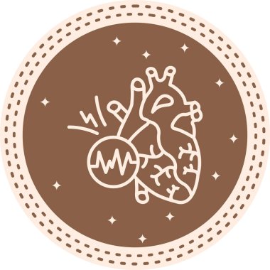 Kalp atışı sembollü stilize edilmiş kalp simgesi