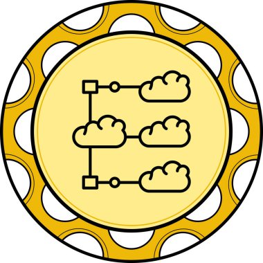 Çoklu Bulut Yenilikçi Düz Ürün Tasarım Sembolü