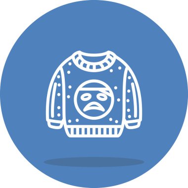 Önünde üzgün yüz tasarımı olan süveter.