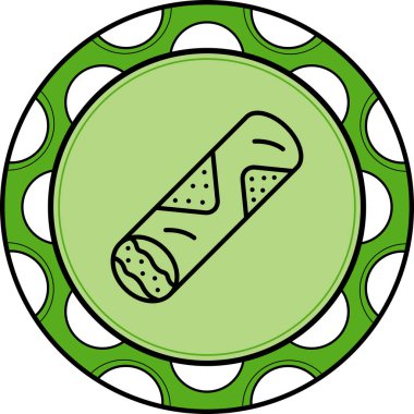 Gıda ikonu Shawarma 'nın vektör çizimi