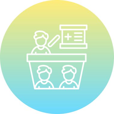 Tıbbi Konferans Hattı Düz Simgesi