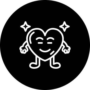 Neşeli Rahatlamış Stil Düz Kullanıcı Arayüzü Özelliğine sahip Kalp