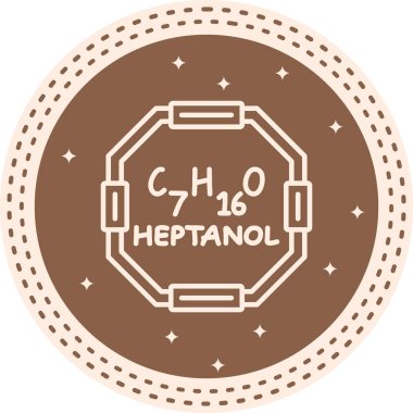 Heptanol molekülünün kimyasal yapısı, basit web simgesi