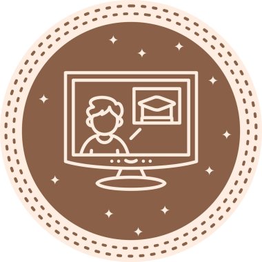 E Düz Simge Öğreniyor, Basit İllüstrasyon