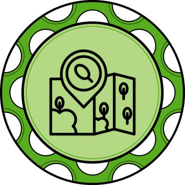 Konum Push Pin Dengeli Düz Modern Tasarım Elementi