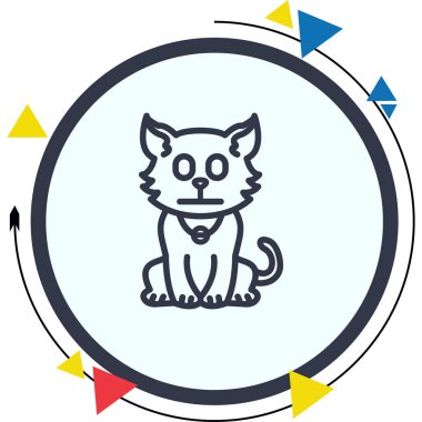 Tarafsız Kedi Eşsiz Yenilikçi Dijital Grafik Sembolü