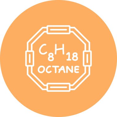 Octane molekülünün kimyasal yapısı, basit web simgesi