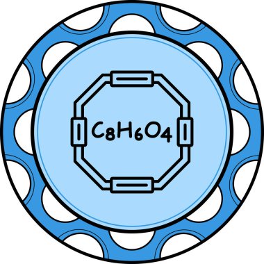 Chemical structure of Terephthalic Acid molecule, web simple icon