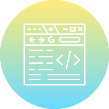 Web Sitesi Satır Simgesi, Basit Görüntü Beyaz Arkaplanda İzole Edildi